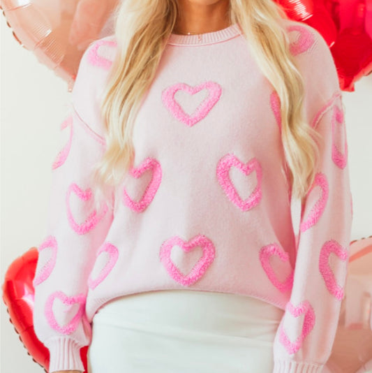 Fuzzy Heart Sweater