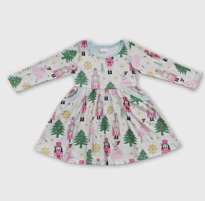 Pink Christmas Kids Dress